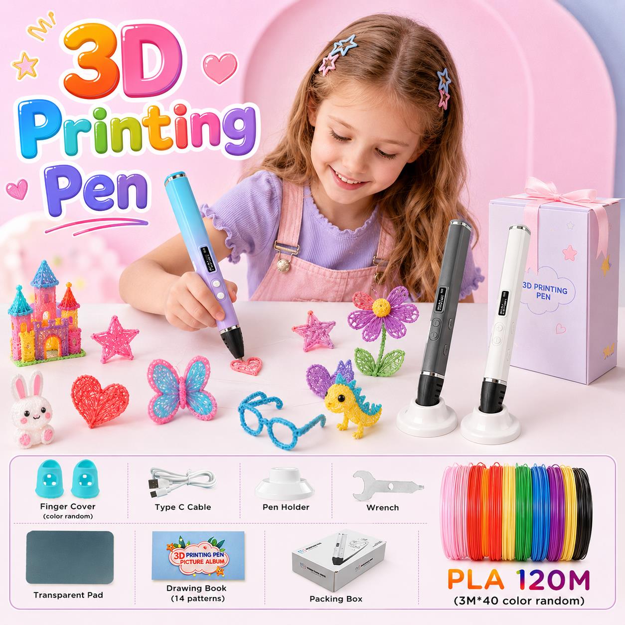 3D Printing Nylon Filament - 3D Printing Pen Kids with Type-C