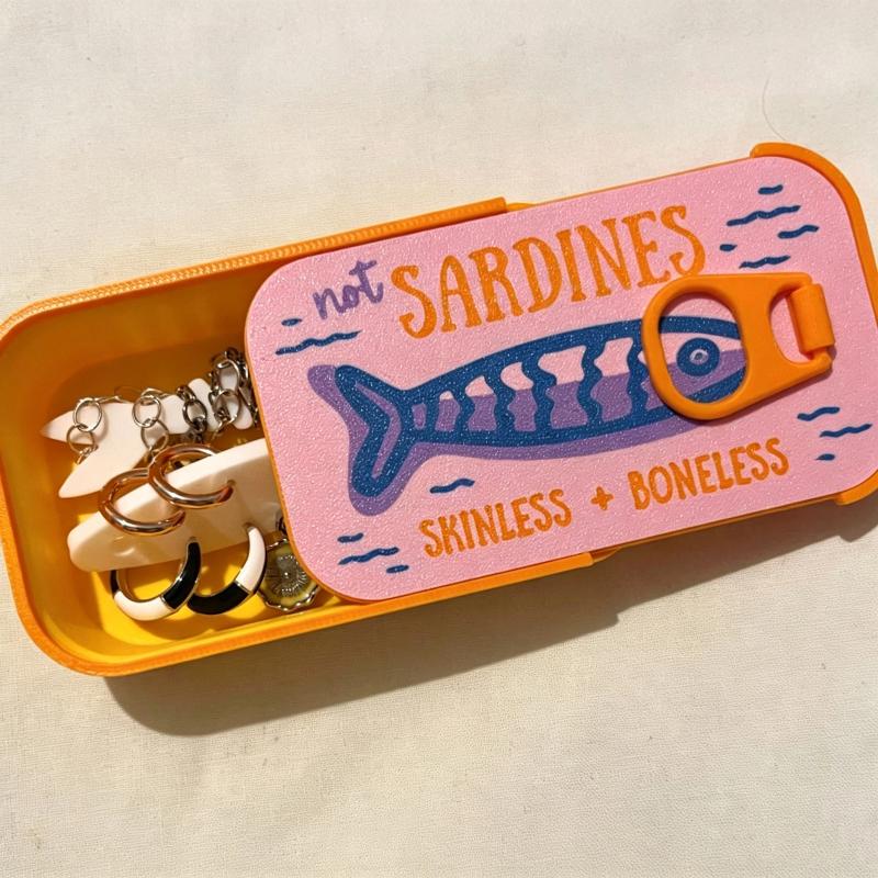 Sardine Tin Jewelry Box 3D Pri - đánh giá và giá 3D Printing Earrings