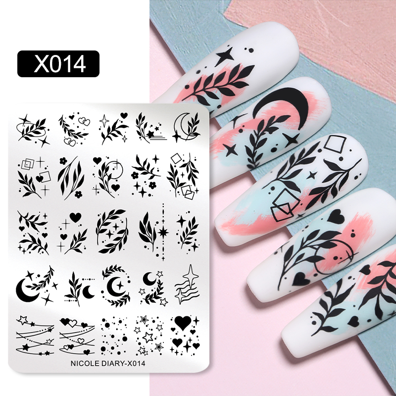 NICOLE DIARY Leaves Flower Nai - đánh giá và giá 3D Printing Template