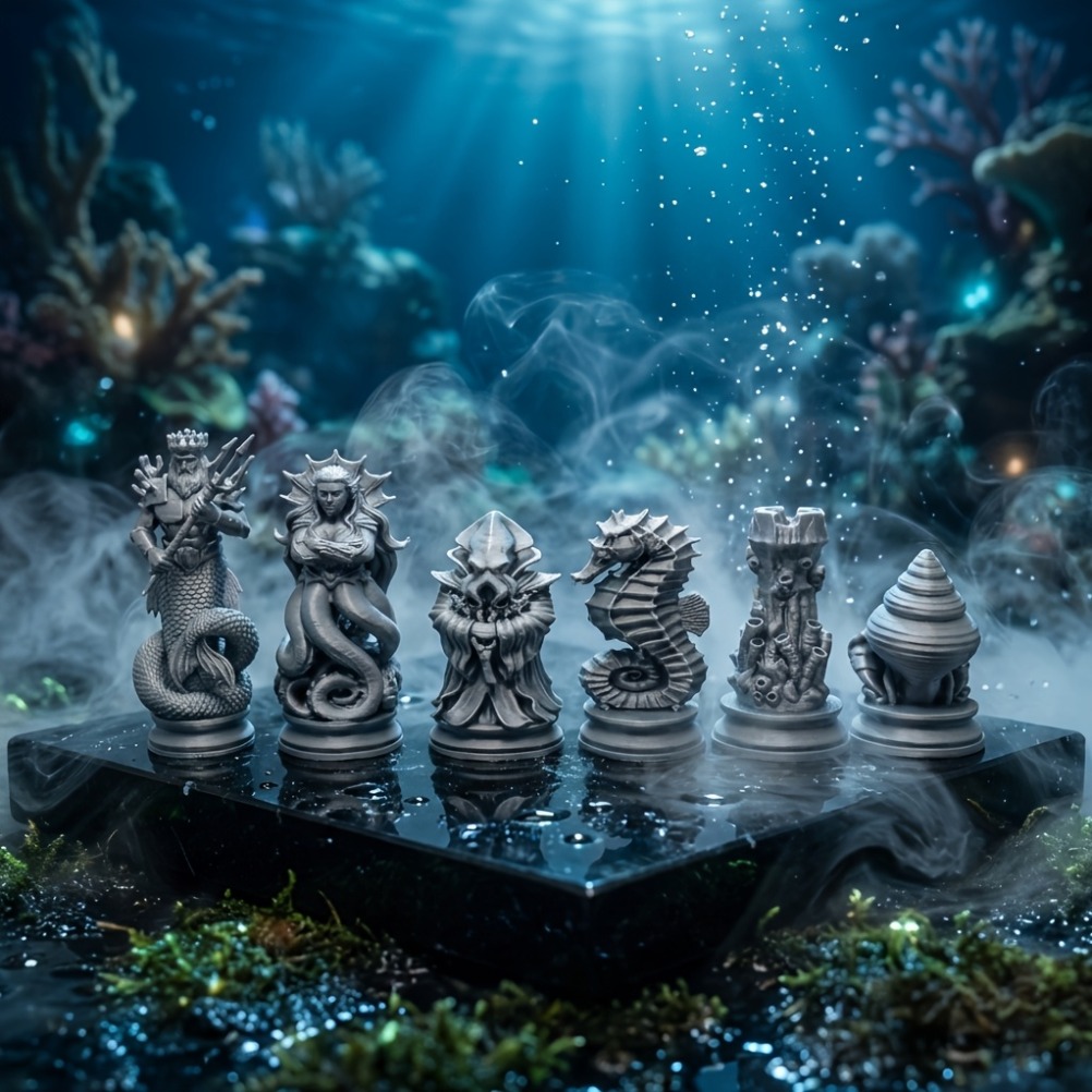 16PCS Ocean Myth Chess Figurin - đánh giá và giá 3D Printing Chess