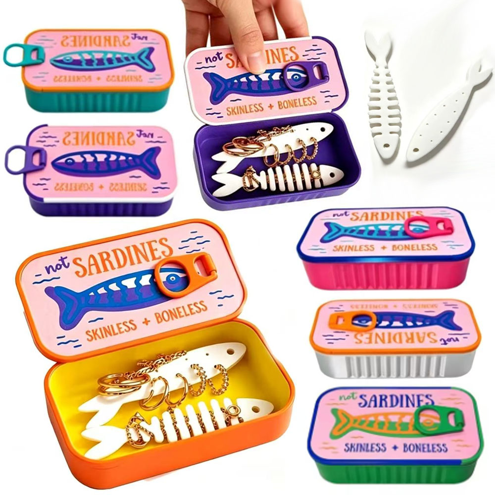 Sardine Tin Jewelry Box 3D Pri - đánh giá và giá 3D Printing Earrings