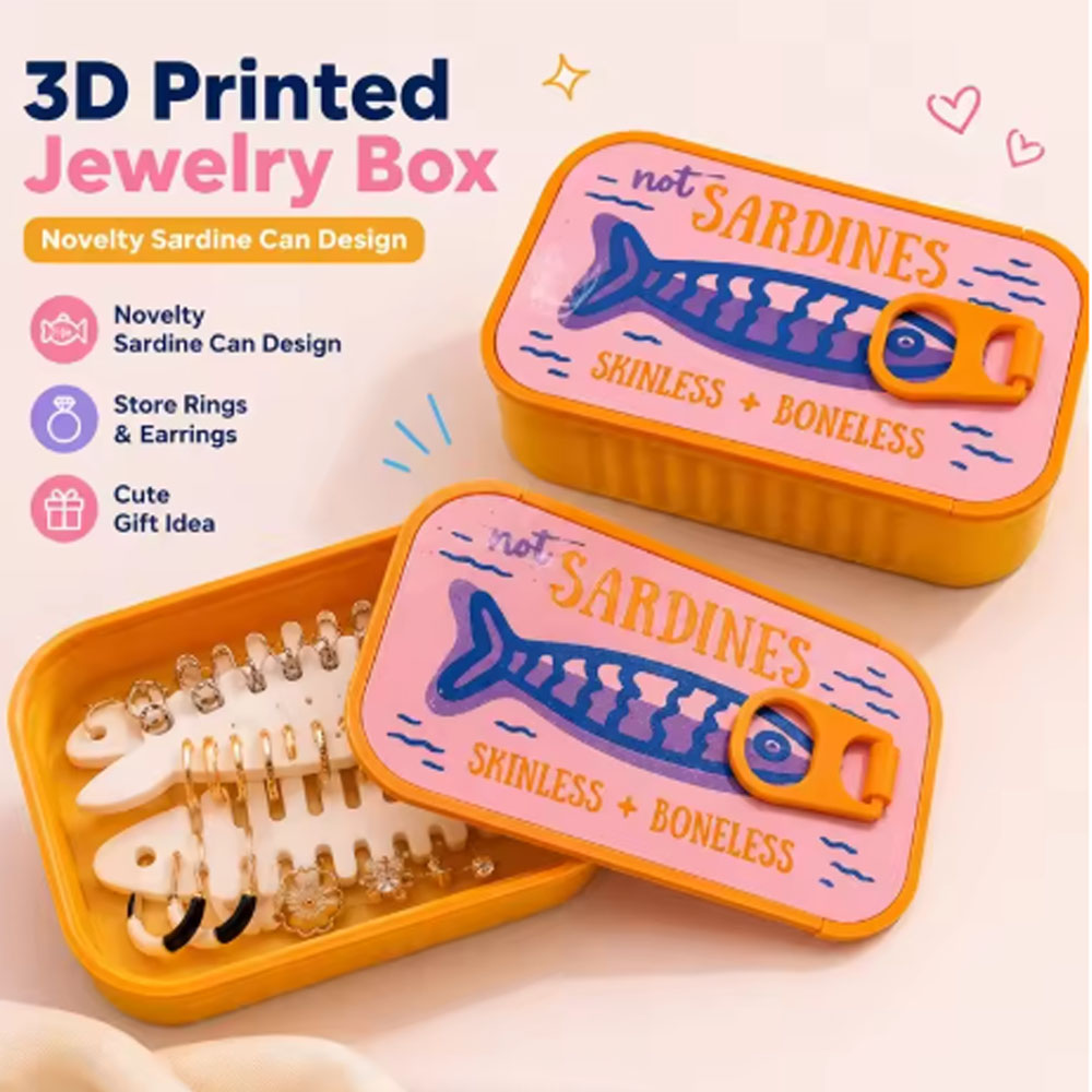 Sardine Tin Jewelry Box 3D Pri - đánh giá và giá 3D Printing Earrings