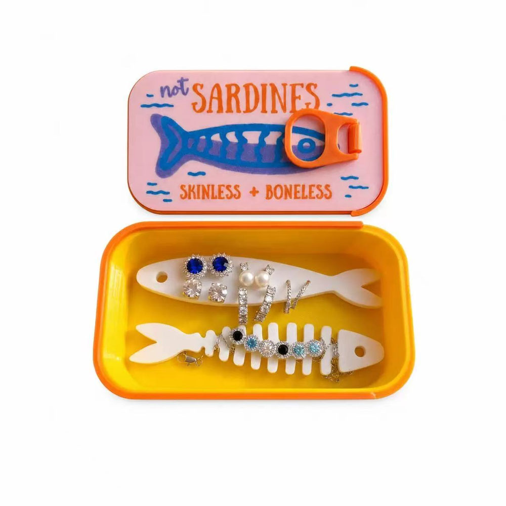 Sardine Tin Jewelry Box 3D Pri - đánh giá và giá 3D Printing Earrings