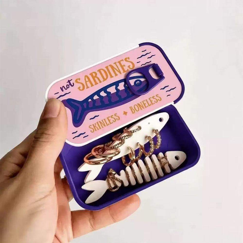 Sardine Tin Jewelry Box 3D Pri - đánh giá và giá 3D Printing Earrings