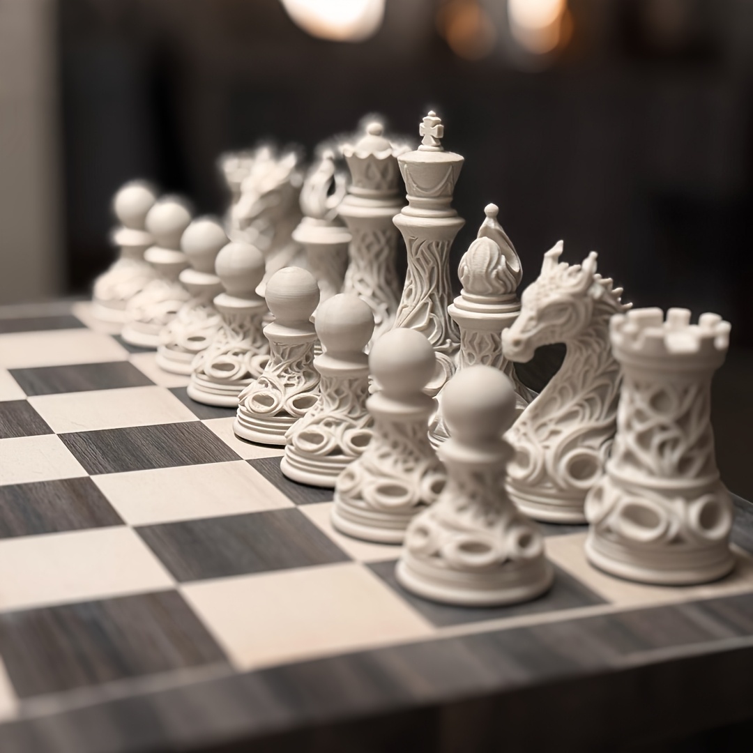 32-piece 3D printed plastic Go - đánh giá và giá 3D Printing Chess