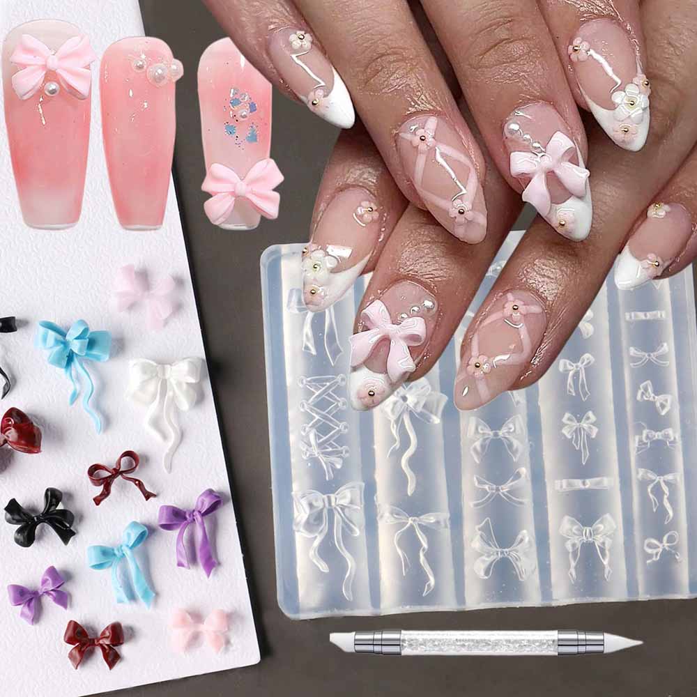 1Pcs 3D Bowknot Silicone Nail  - đánh giá và giá 3D Printing Template