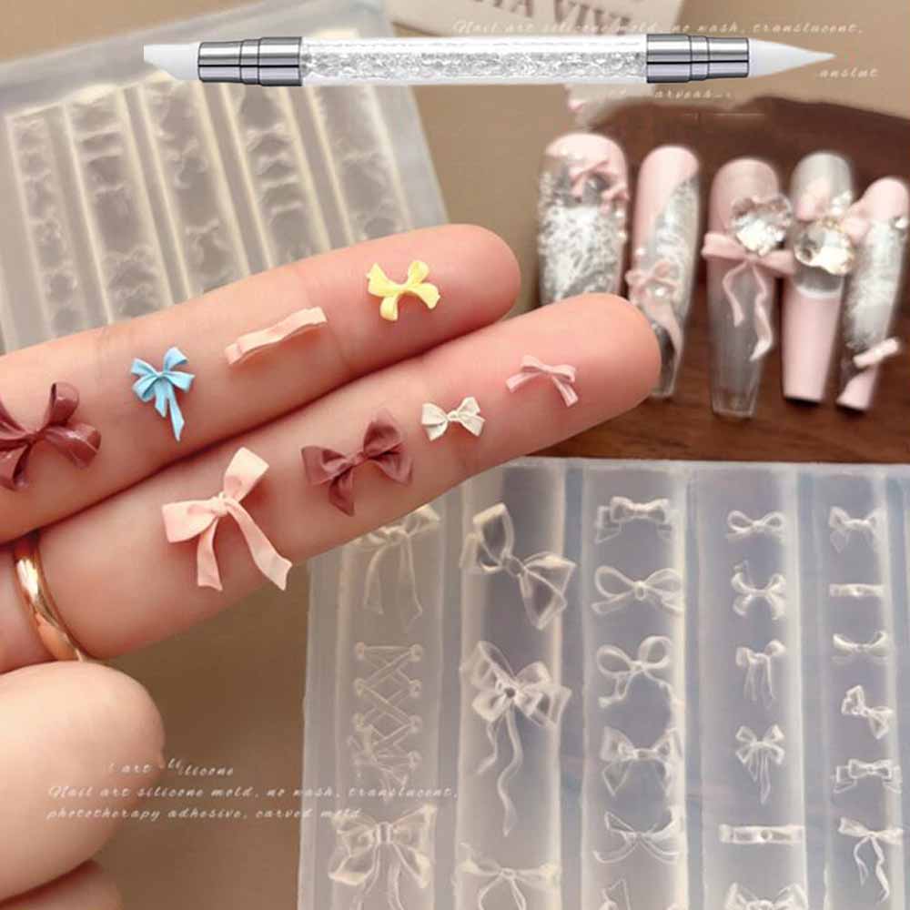 1Pcs 3D Bowknot Silicone Nail  - đánh giá và giá 3D Printing Template