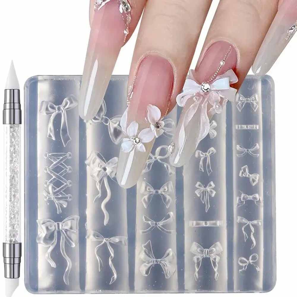 1Pcs 3D Bowknot Silicone Nail  - đánh giá và giá 3D Printing Template