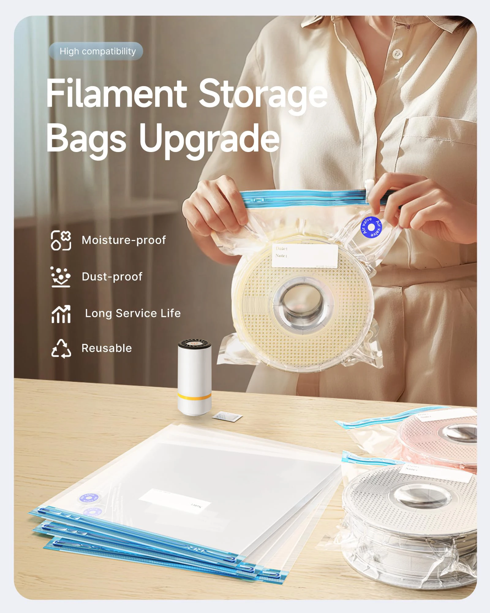 3D Printer Filament Vacuum Bag - đánh giá và giá 3D Printing Fff
