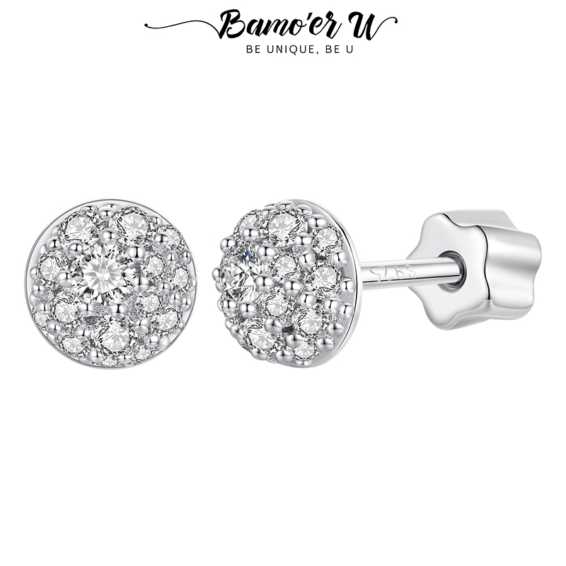 Bamoer U Half-ball Moissanite  - đánh giá và giá 3D Printing Earrings
