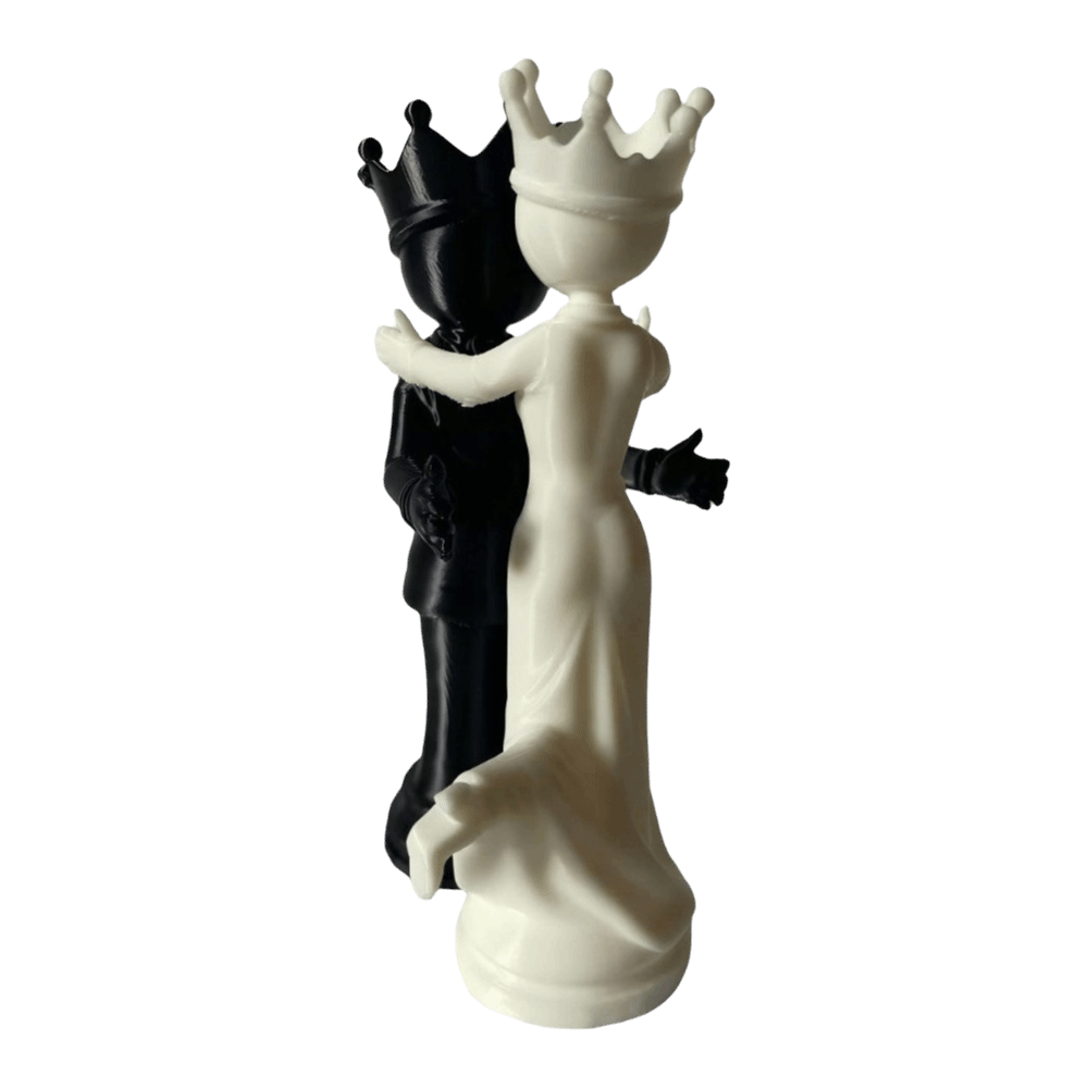 2pcs Lovers Statue 3D Printed  - đánh giá và giá 3D Printing Chess